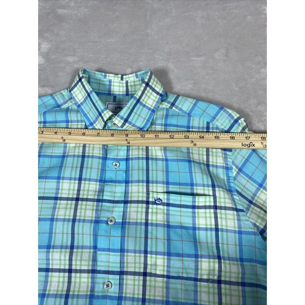 Southern Tide‎ Classic Fit Long Sleeve Button Down Plaid Size Small Fishing - Picture 7 of 9